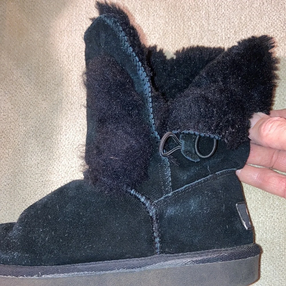 DREAM PAIRS Suede Shorty-PomPom Winter Lined Ankle Boots Little Girl Size 1
